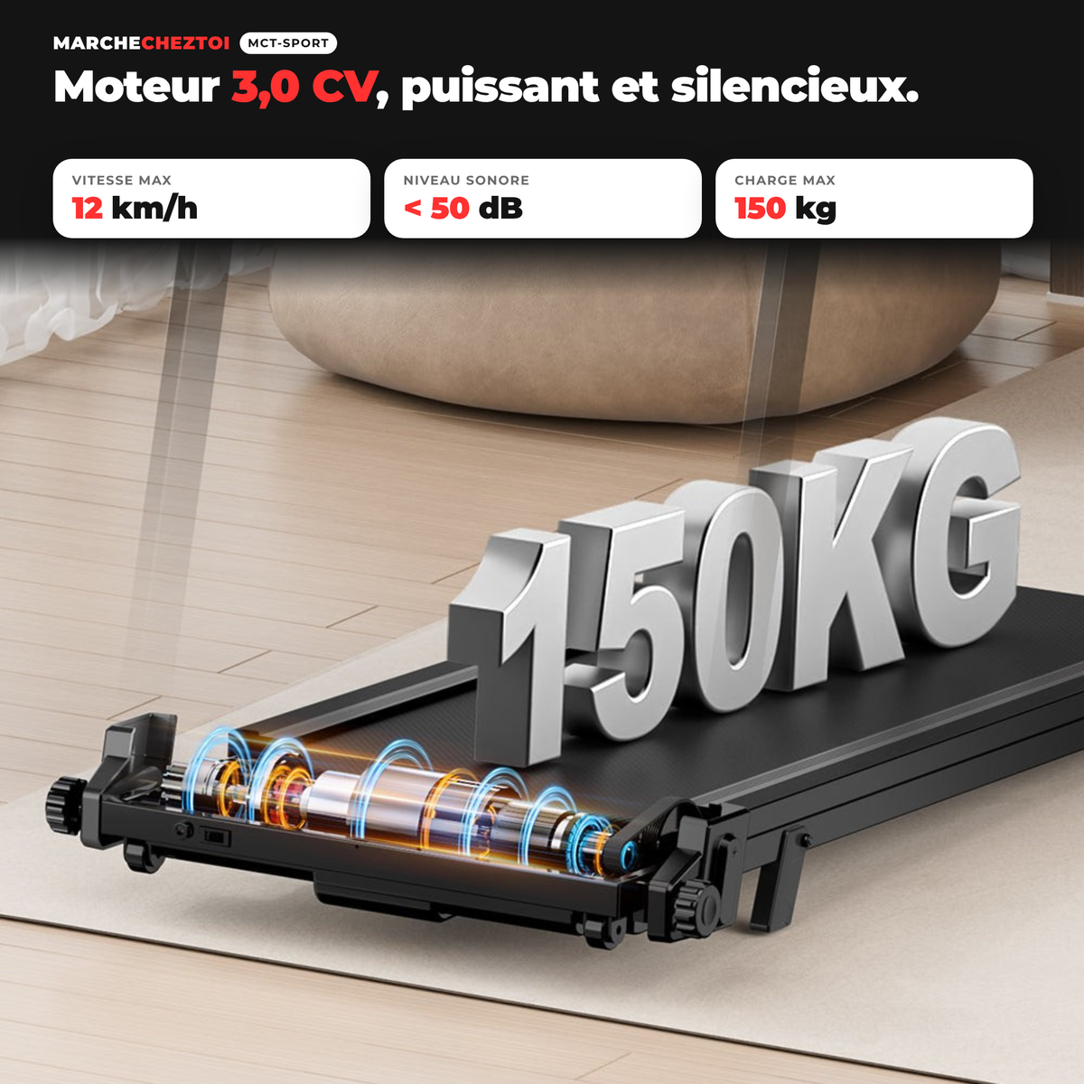 MCT-SPORT WALKING PAD (1-12 KM/H)