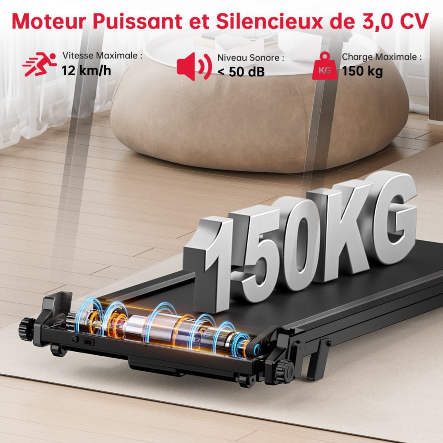TAPIS DE MARCHE MCT-SPORT (1-12 KM/H)