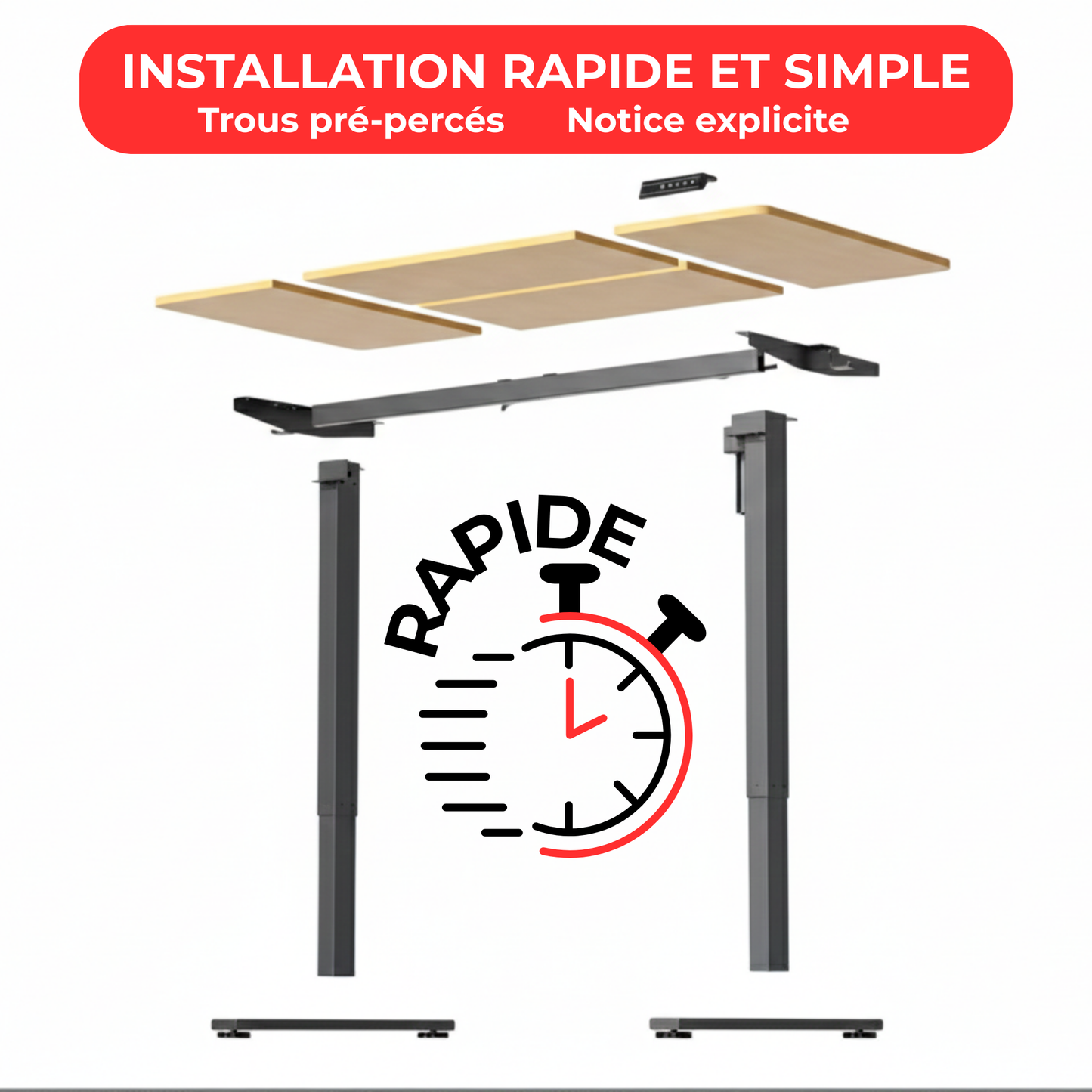 BUREAU ÉLECTRIQUE AJUSTABLE MCT-1